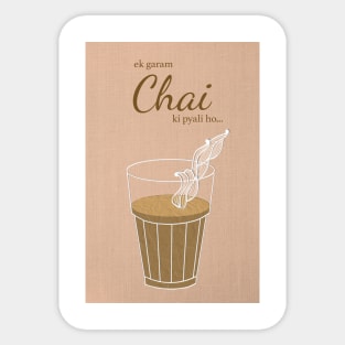 Ek Garam Chai - Indian Typography | Desi Art | South Asian Housewarming Gift Sticker